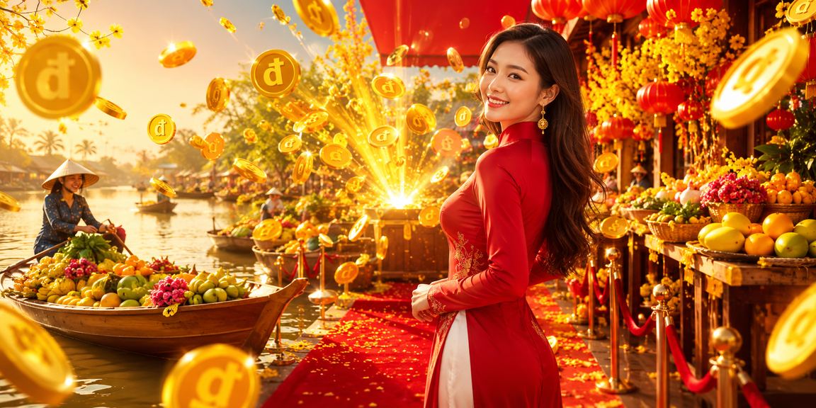 Người dùng miền Tây chơi slot game trong không khí lễ hội Tết tại vùng Mekong